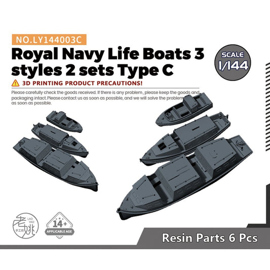 SSMODEL LY144003C1/144Model Upgrade Royal Navy Life Boats 3 styles 2 sets Type C
