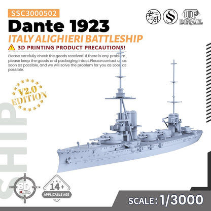 SSC3000502 1/3000 Military Model Kit Italy Dante Alighieri Battleship 1923