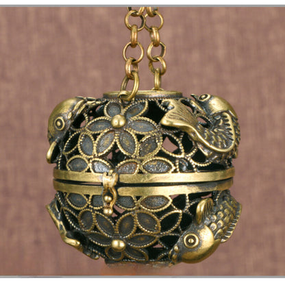 Brass Incense Burner Hollow Aromatherapy Balls Censer Home Outdoor Incar Antique