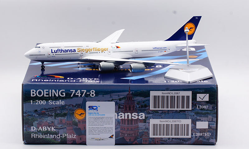 1:200 SQ Wings Lufthansa Boeing 747-8 D-ABYK Passenger Airplane Diecast Model