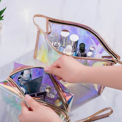 Transparent Pretty Makeup Bag Travel Cosmetic Bag Toiletry Brush Bags Organizer