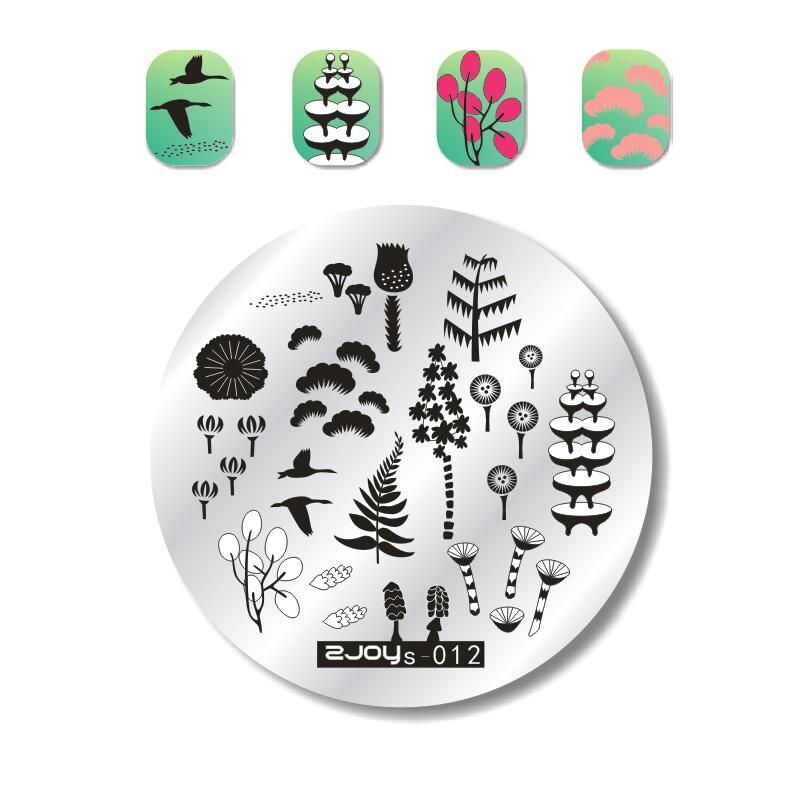Nail Art Tools Stamping Stainless Steel Designs Shiny Pattern Stencils 5.5x5.5cm