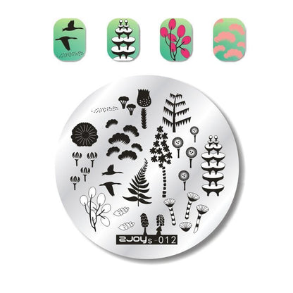 Nail Art Tools Stamping Stainless Steel Designs Shiny Pattern Stencils 5.5x5.5cm