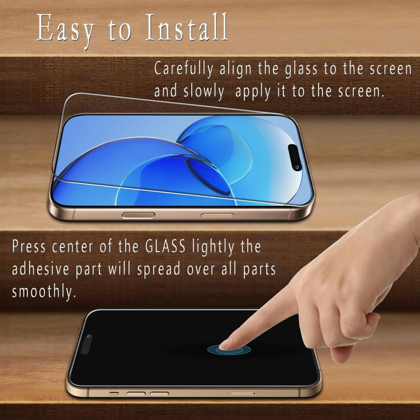 (2 Pack)for iPhone 16/16e/15/14/13/12/11 Pro Max Tempered Glass Screen Protector