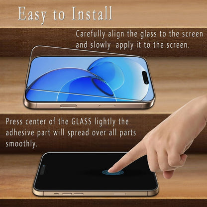 (2 Pack)for iPhone 16/16e/15/14/13/12/11 Pro Max Tempered Glass Screen Protector