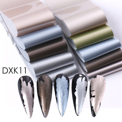 Nail Art 10Pcs Matte Metallic Foils Gold Silver Mirror Starry Paper Gel Stickers