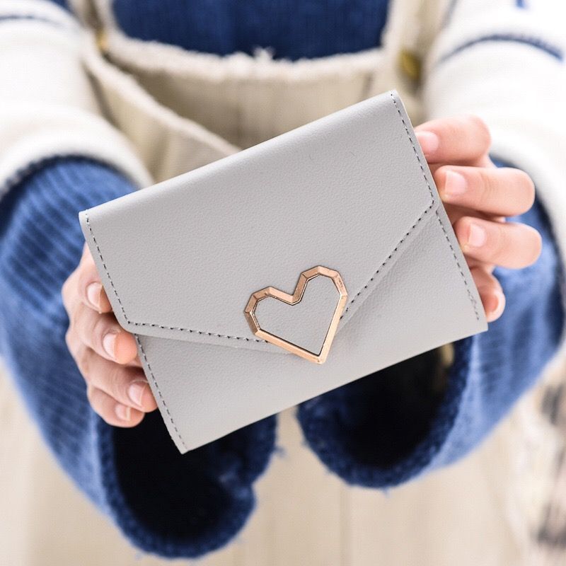 Short Wallets Synthetic Leather Purse Card Holder Wallet Small Zipper Coin Bags