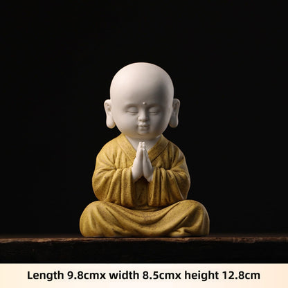 Little Monk Purple Sands Tea Pet 12.8cm Kung Fu Tea Set Decoration Tea Ceremony