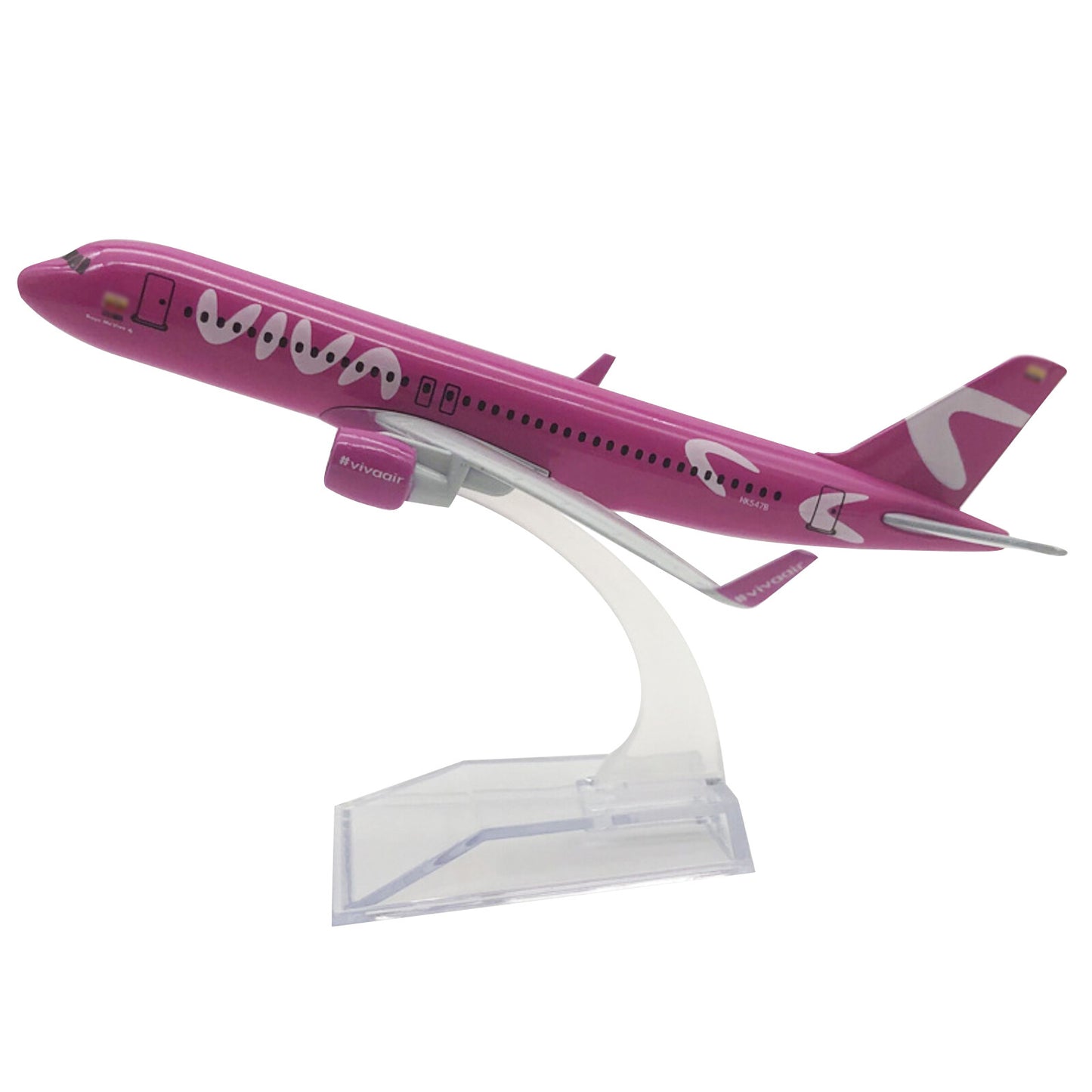 A320 Viva Air Pink Civil Airliner Model 16cm Simulation Aircraft Plane Ornaments