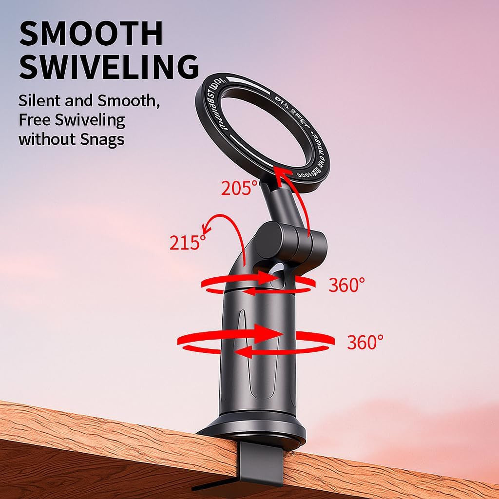 Universal 360° Magnetic Airplane Phone Holder Mount – Strong Clamp, Compatible w