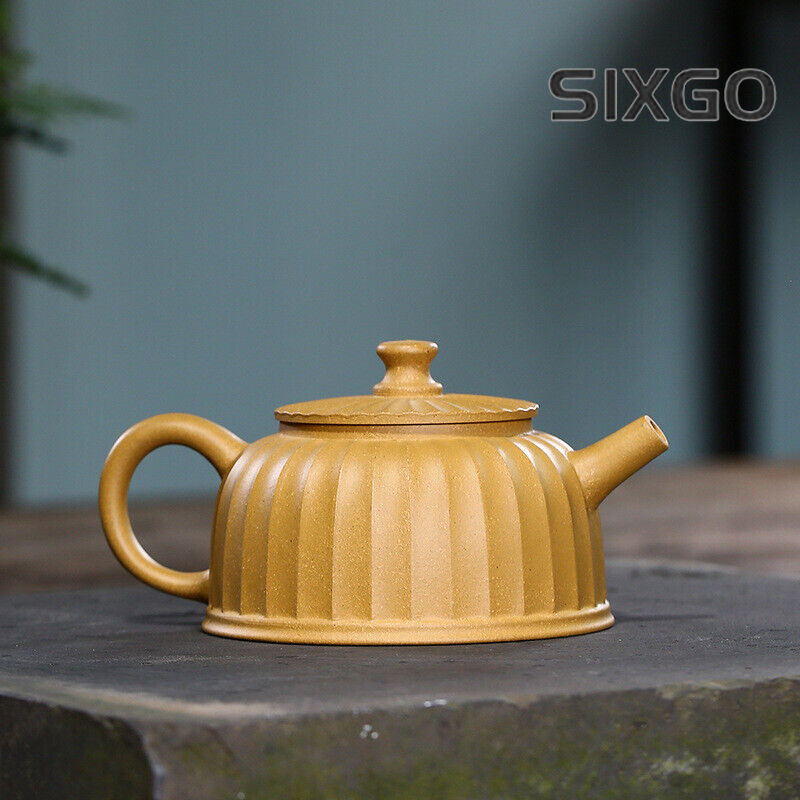 5.4" Collect China Yixing Zisha Pottery Gold Section Clay 220ML Mesh Teapot 钟葵壶