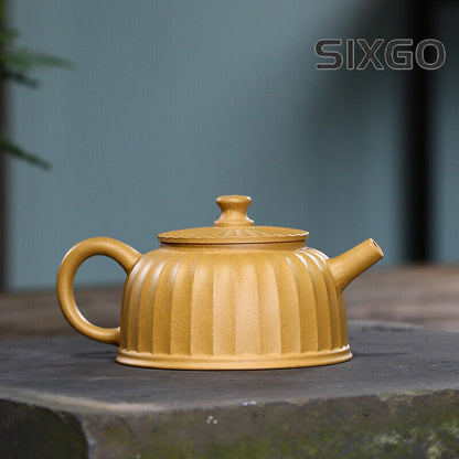5.4" Collect China Yixing Zisha Pottery Gold Section Clay 220ML Mesh Teapot 钟葵壶