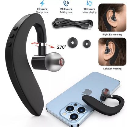 Wireless Bluetooth 5.0 Earpiece Headset Driving Trucker Earbuds Noise Cancelling