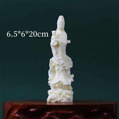 20cm New Guanyin Bodhisattva Lotus Sitting Guanyin Buddha Statue Ornaments