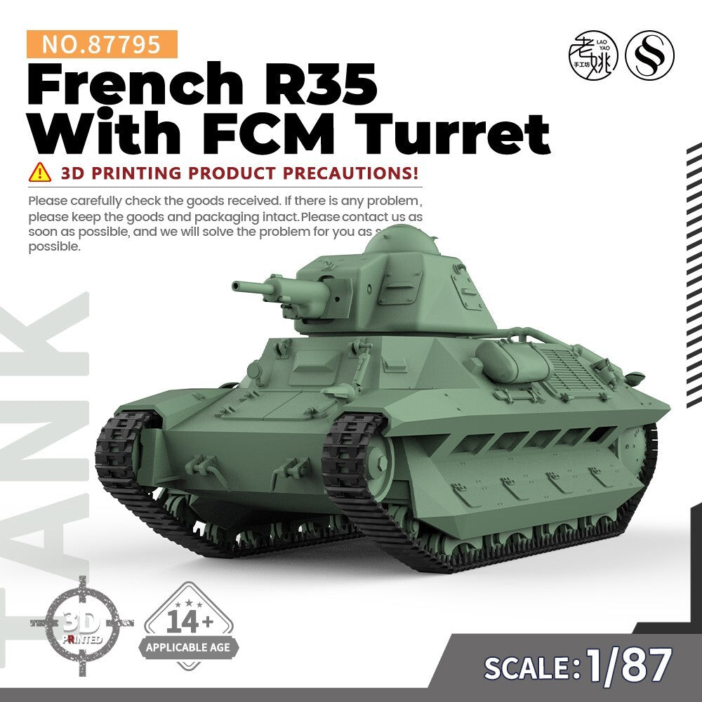 SSMODEL SS87795 1/87 Military Model Kit French R35 With FCM Turret