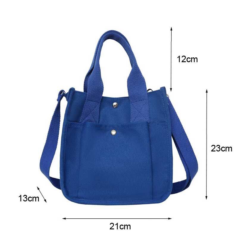 Fashion Handbag Canvas Casual Tote Student Shoulder Bag Solid Color Messenger