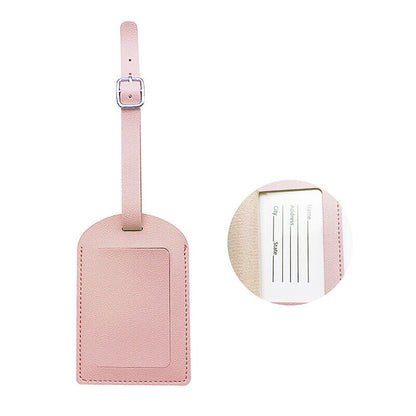 Travel Leather PU Luggage Tags Suitcase ID Card Name Label Baggage Address Tag