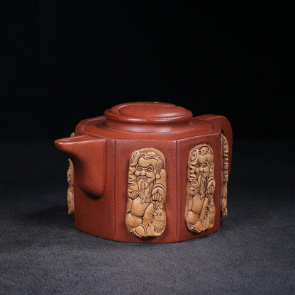 Chinese Yixing Zisha Clay Handmade Exquisite Teapot （八方 底款：陈仲美）