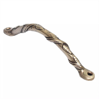 Set of 2 Antique Look Old Brass Tribal Vines Door Handle Home Decor