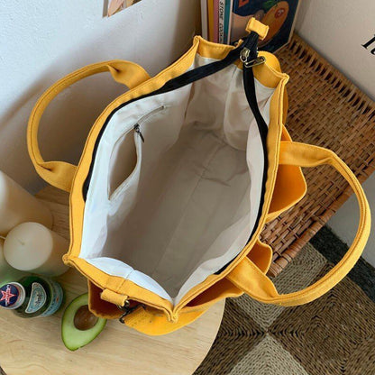 Shopping Bag Handbag Cotton Canvas Shoulder Tote Messenger Bag 32*12*27 Cm Purse
