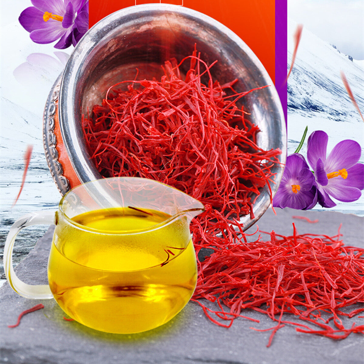Pure Organic Saffron Tea – 1g (Premium Grade) – 100% Natural Crocus Stigma Tea