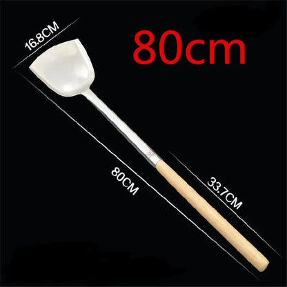 Kitchen Cooking Utensils Stainless Steel Wood Handle Big Long Spatula Soup Spoon
