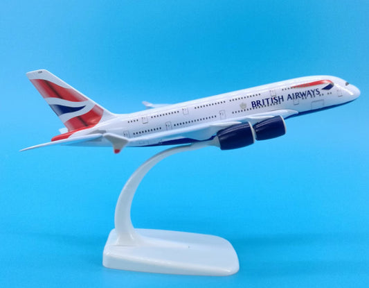 20CM BRITISH AIRWAYS AIRBUS A380 Passenger Aircraft Diecast Airplane Plane Model