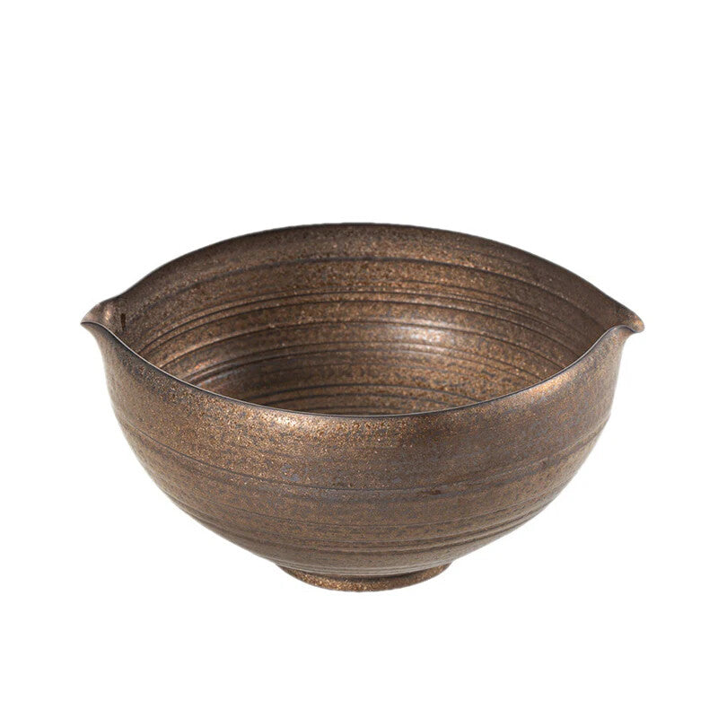 6.3" Vintage Rust Glaze Tea Wash Ceramic Stoneware Multifunctional Tea Basin