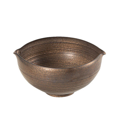 6.3" Vintage Rust Glaze Tea Wash Ceramic Stoneware Multifunctional Tea Basin