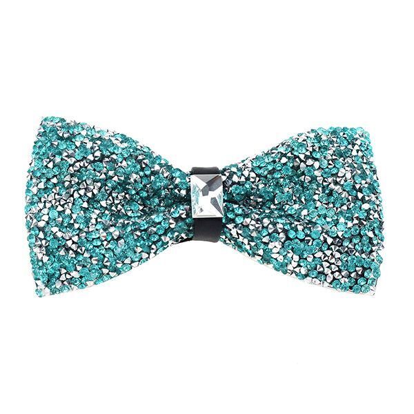 Men Bowtie Diamond Luxury Crystal Gem Tie Fashion Wedding Party Neckwear Banquet