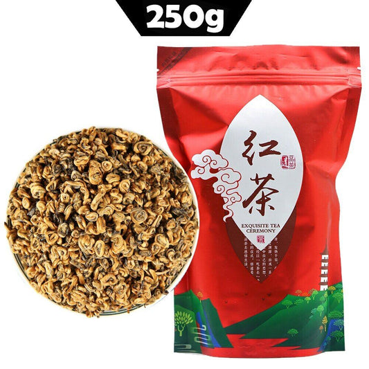 2023 Yunnan Golden Spiral Chinese Black Tea Dianhong Red Single Bud Red Tea 250g