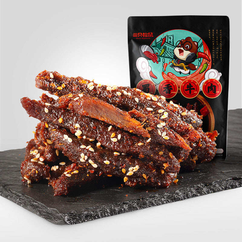 三只松鼠_蜀香牛肉100g】休闲零食小吃肉脯特产牛肉干美食 Leisure Snacks Dried Meat Specialty Beef Jerky