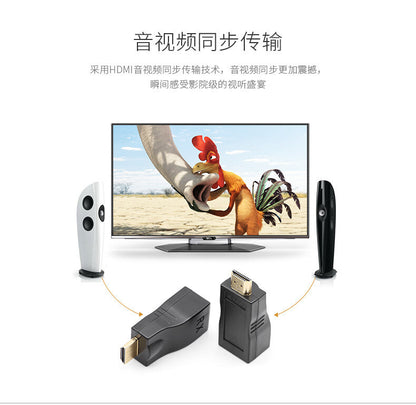 2Pcs 1080P HDMI Extender to RJ45 Over Cat 5e/6 Network LAN Ethernet HDTV Ada KY