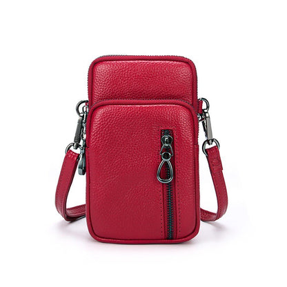 Genuine Leather Mobile Phone Mini Bag Strap Shoulder Crossbody Bag Messenger Bag