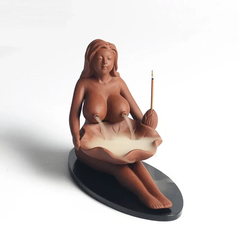 Purple Teahouse Incense Ceramic Crafts Incense Waterfall Censer Decor Ornaments