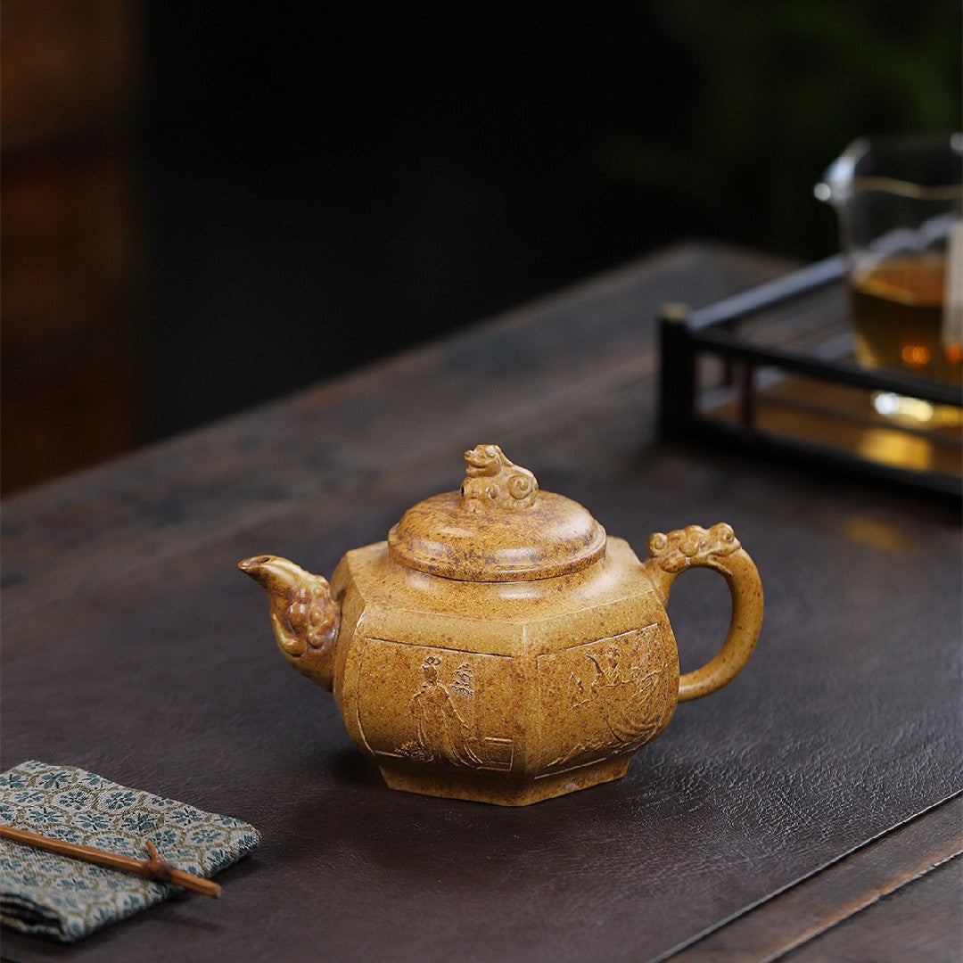 Chinese Yixing Zisha Clay Handmade Exquisite Auspicious Beast Teapot