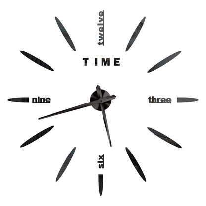 DIY Wall Clocks Acrylic Mirror Large 3D Frameless Home Living Room Decor 37-47In