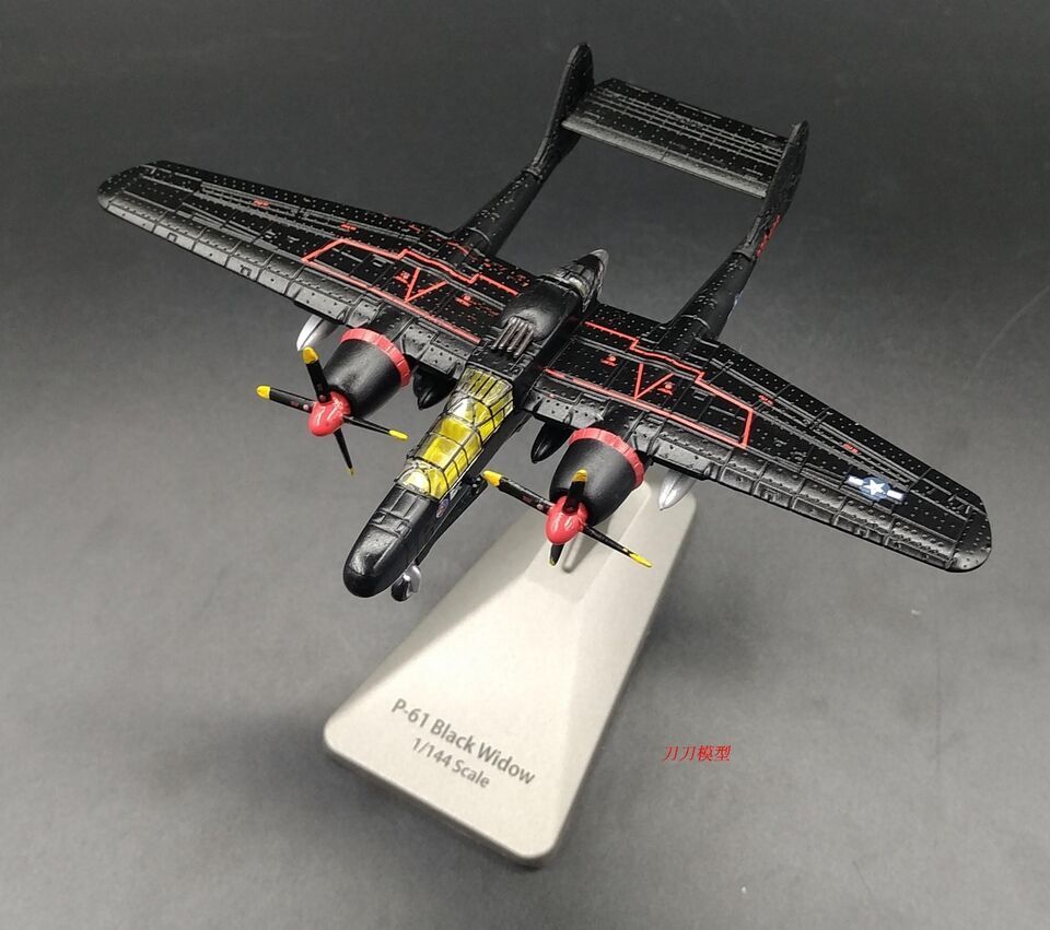 1:144 AF1 USA P61 Black Widow WWII Fighter Bomber Diecast Aircraft Plane Model