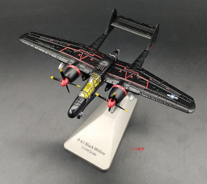 1:144 AF1 USA P61 Black Widow WWII Fighter Bomber Diecast Aircraft Plane Model