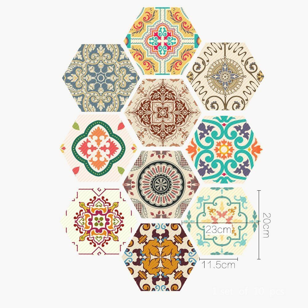 Floor Wall Stickers Tile Anti-Slip Self-Adhesive Waterproof Bathroom Kitchen PVC