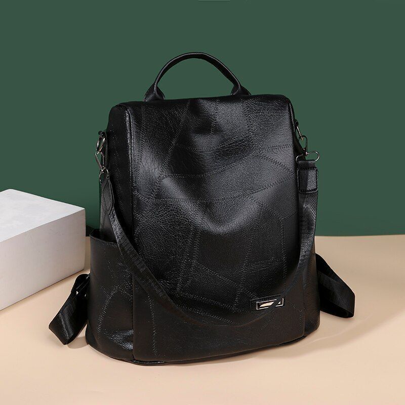Backpack Fashion School Bags Leisure Genuine Leather Shoulder Bag Vintage Zipper