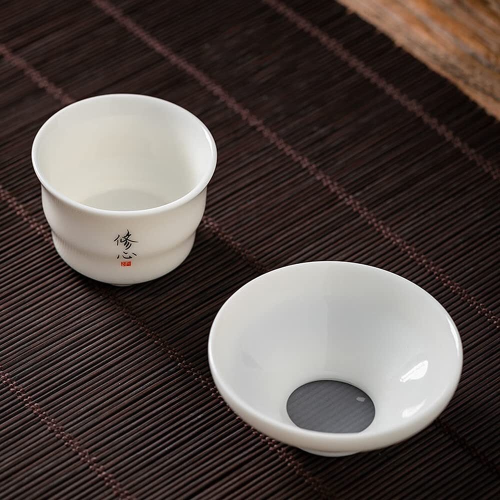 Chinese Dehua Porcelain Tea Drain Tea Filter Kung Fu Tea Set Tea Strainer
