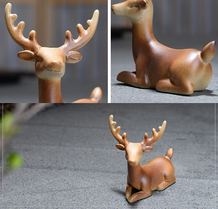 Deer Statue Small Size Ceramic Tea Pet Table Decoration For Microlandscape New