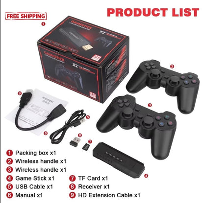 GD10 Plus Game Stick Console 58,000 Games 4K HD Dual Wireless Controller N6