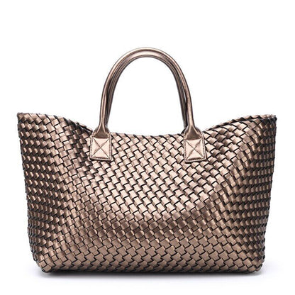 Woven Handbags Women Weave Hand Shoulder Lady Shopping Basket Bag