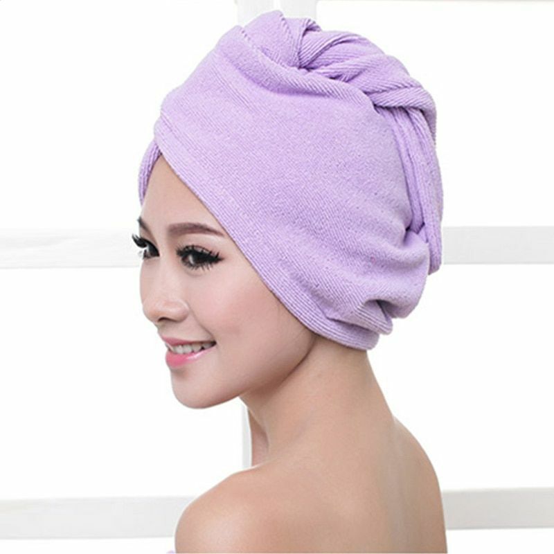 Hair Drying Wrap Microfibre Women Towel Quick Hat Cap Turban Head Bathing Tools