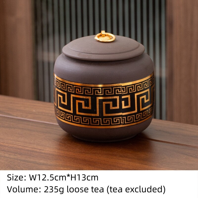 Sealed Tea Canister With Lid Small Yixing Zisha Purple Clay Jar For Loose Tea