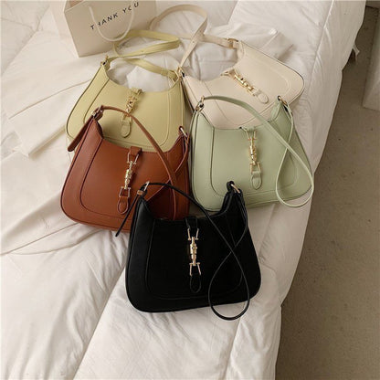 Hasp Lock Underarm Textured French Shoulder Bag 26*6*21 CM Polyester Purse 1 PC