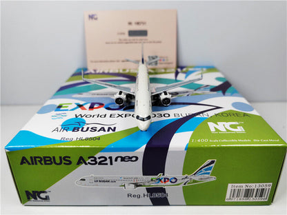 NG Model 1:400 AIR BUSAN World For EXPO BUSAN KOREA FOR AIRBUS A321neo HL8504