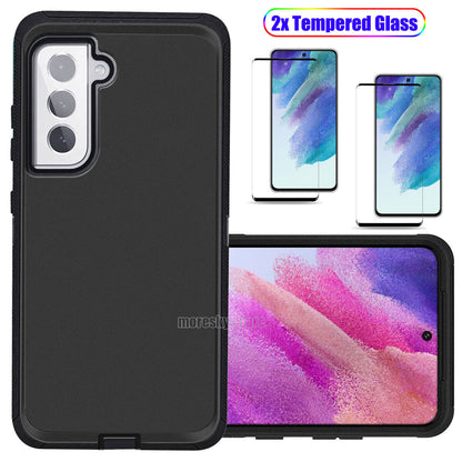 For Samsung Galaxy S21 FE 5G Case Slim Shockproof Hard Cover,Screen Protector